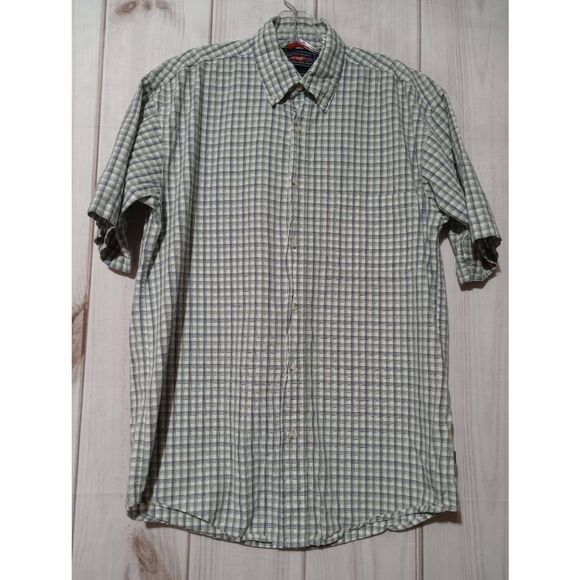 Wrangler Shirt Men's Small Green Blue‎ Button Front - Picture 1 of 7